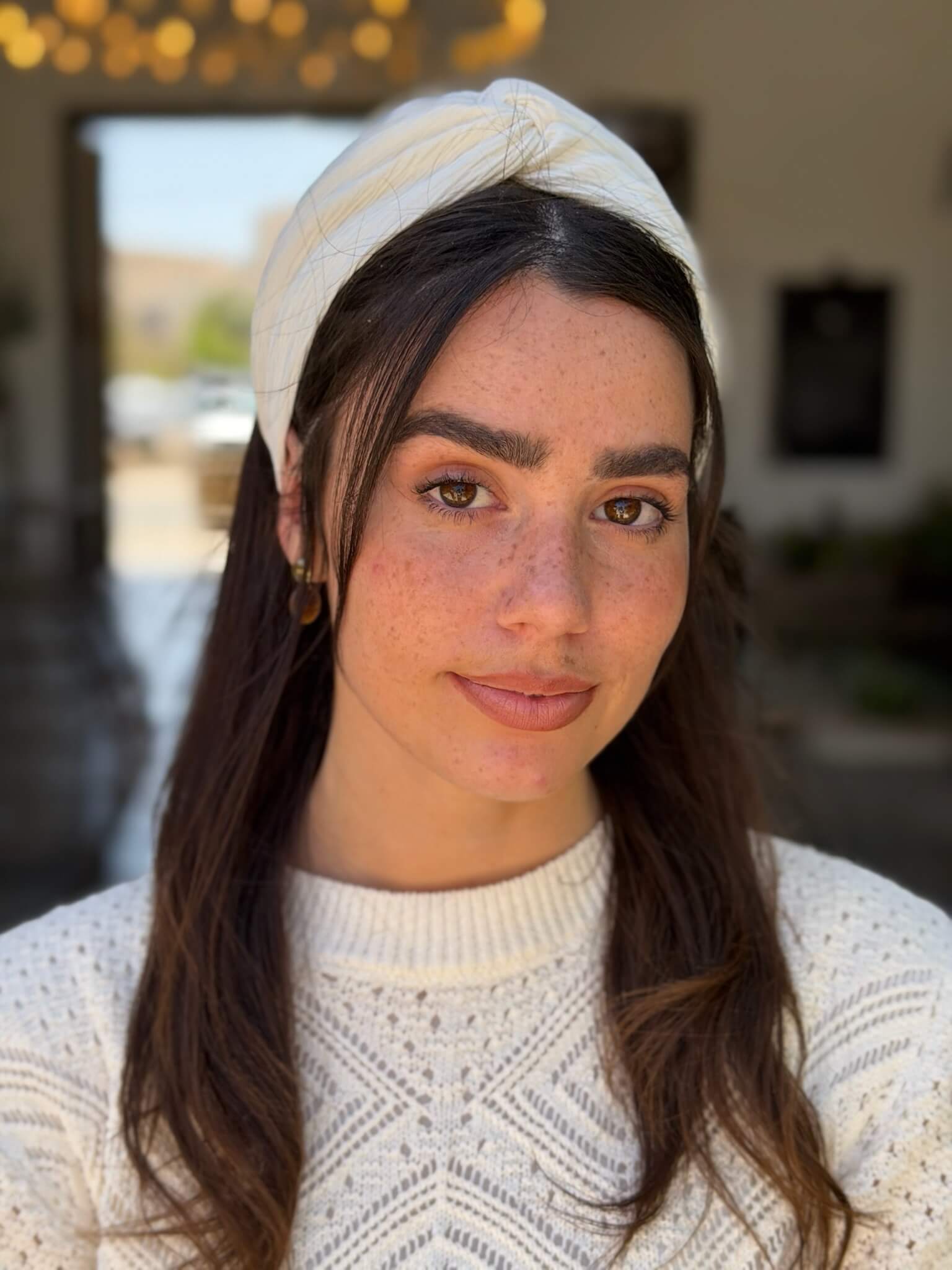 מיני טורבן בד מיני פליסה אוף ווייט