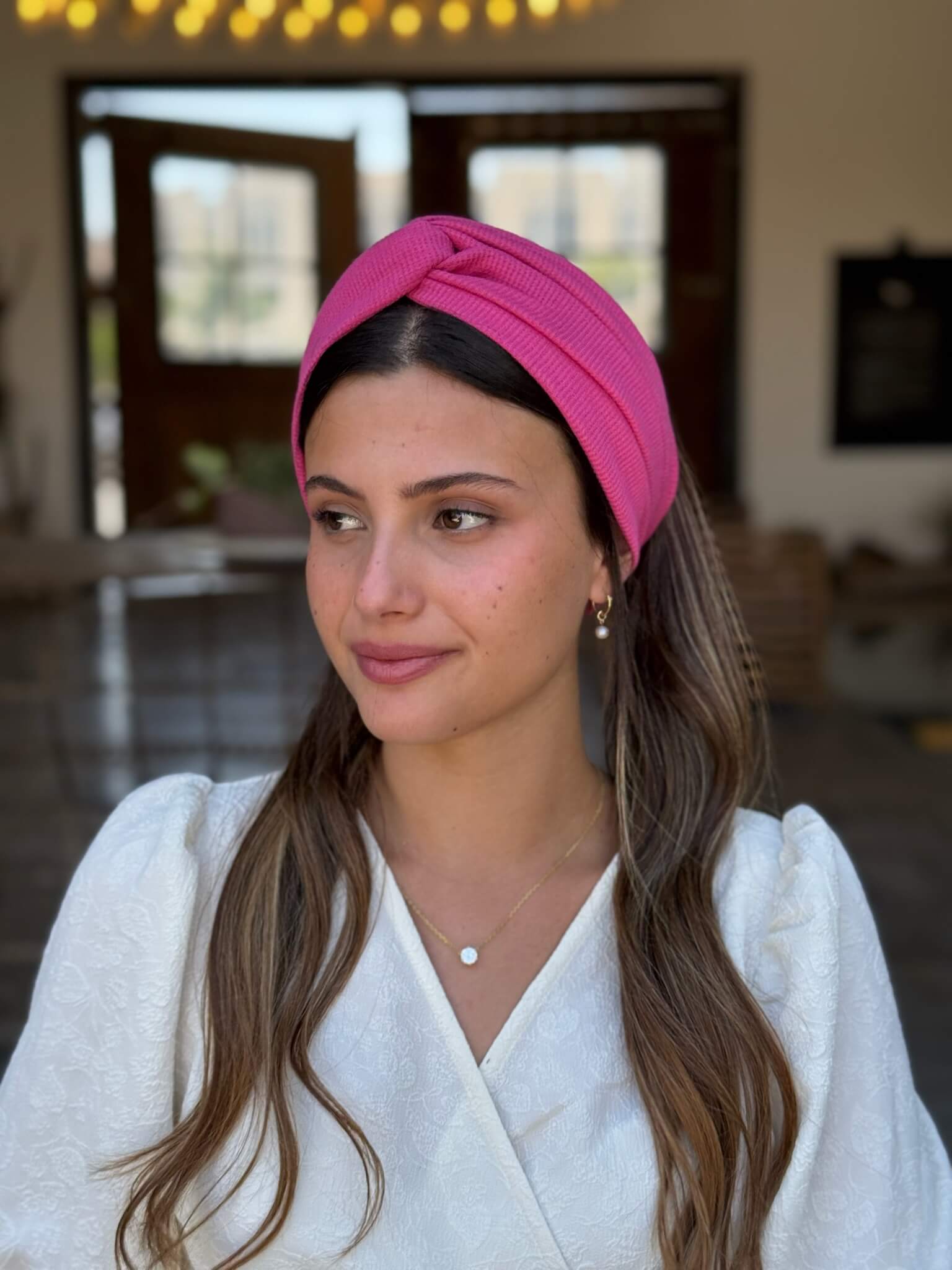 סרט לשיער פיקה ורוד מסטיק