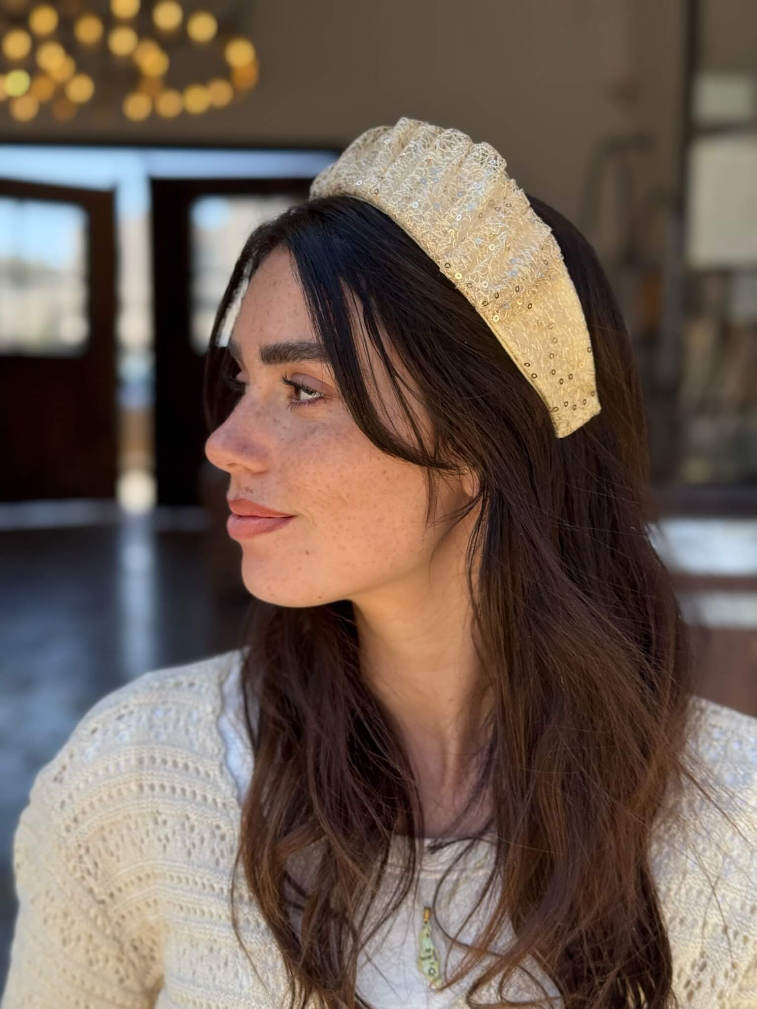קשת לשיער רשת פייט זהב עדין