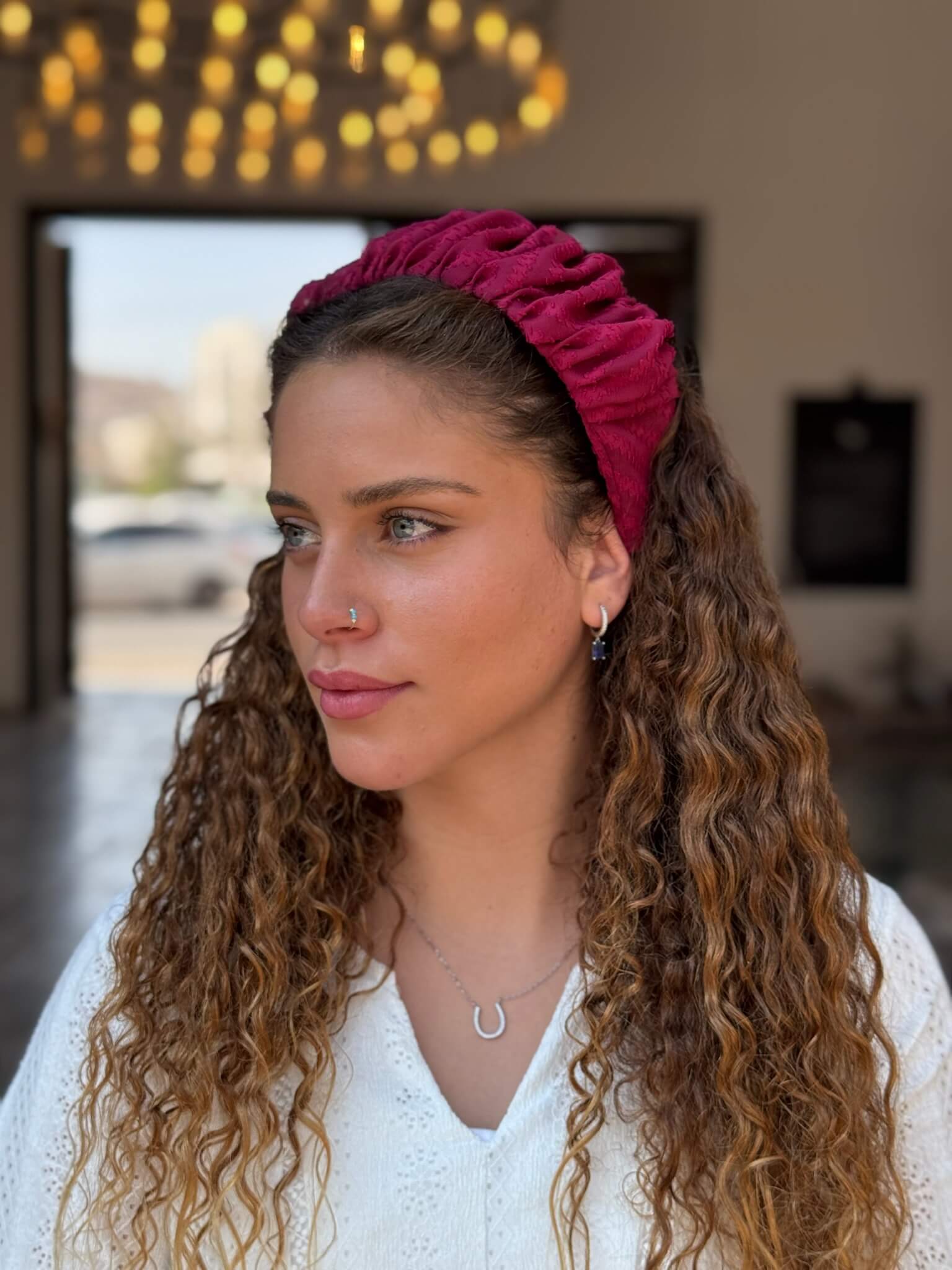 קשת לשיער שיפון מיוחד דובדבן צורות