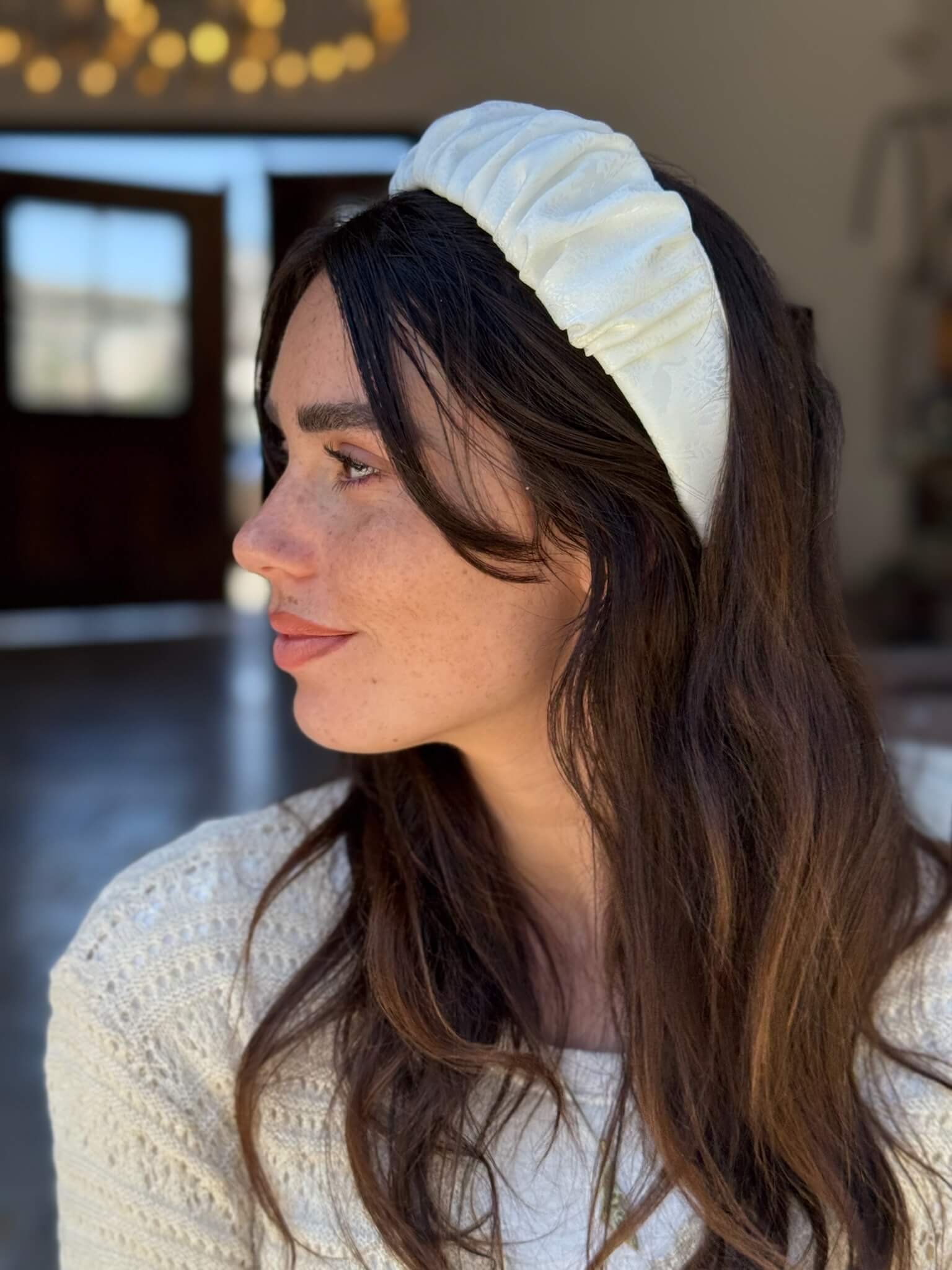 קשת לשיער אוף וית פרחוני צבע על צבע