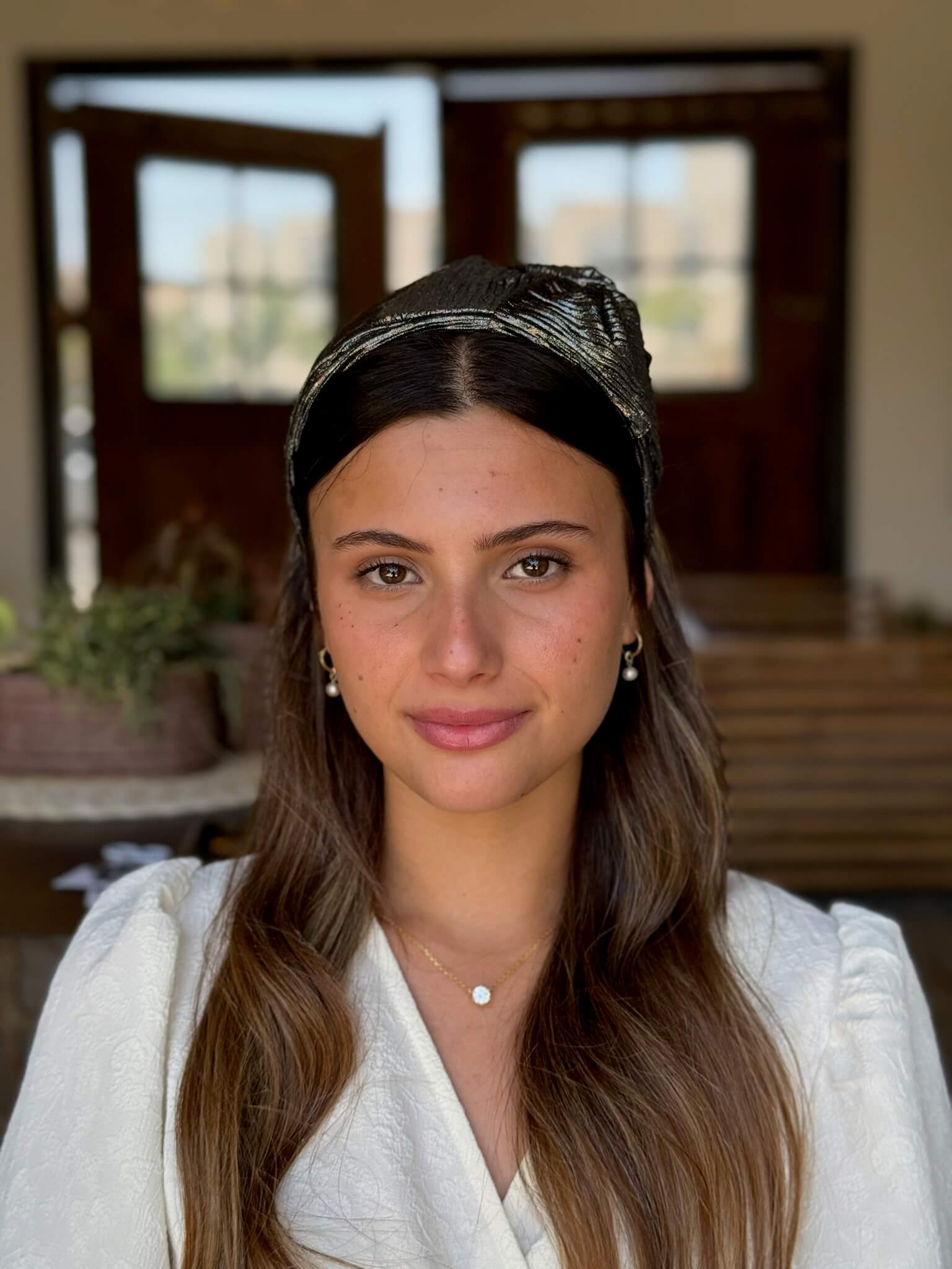 קשת לשיער זהב שחור פליסה