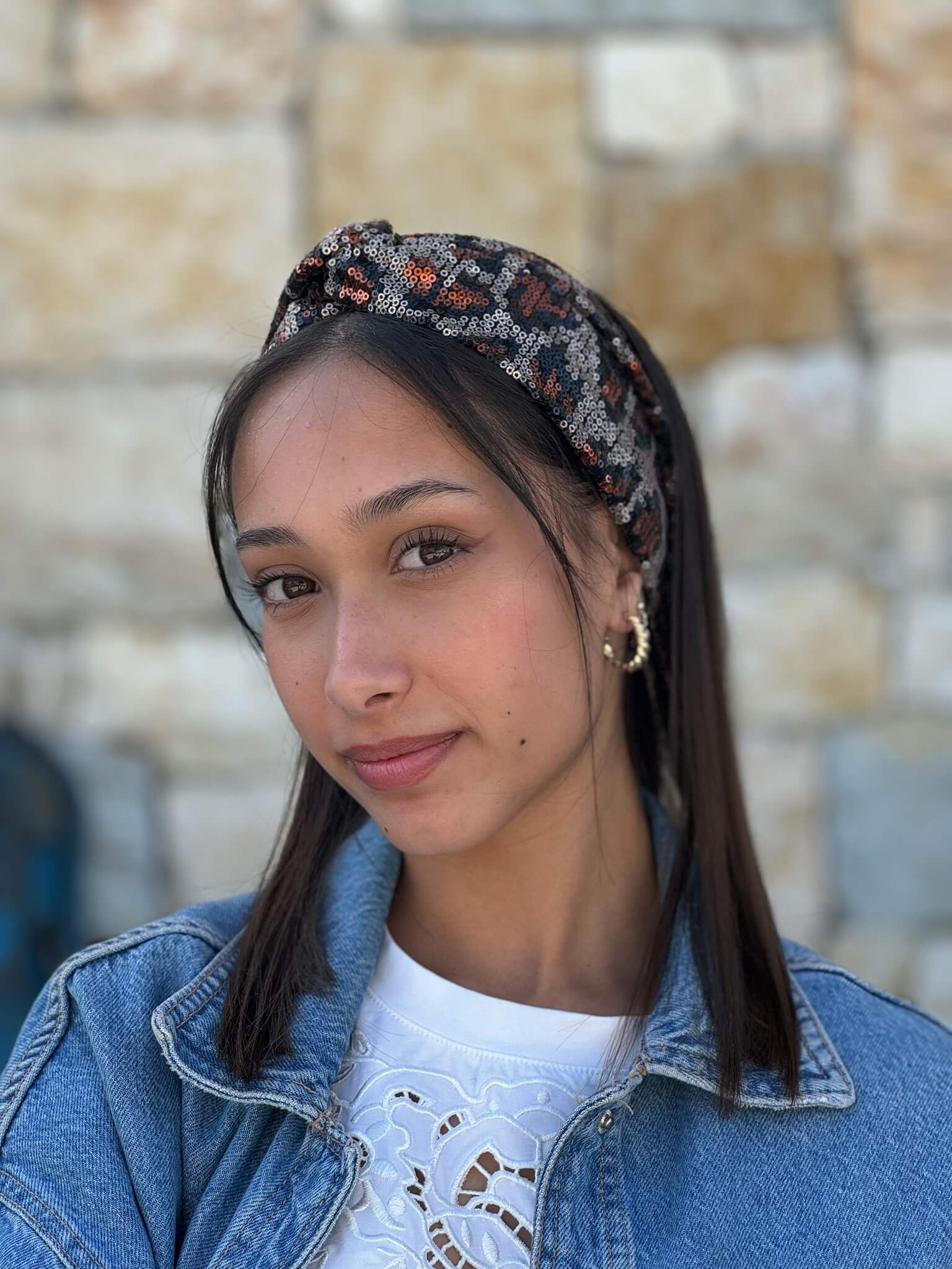 מיני טורבן פייטים מנומר נחושת