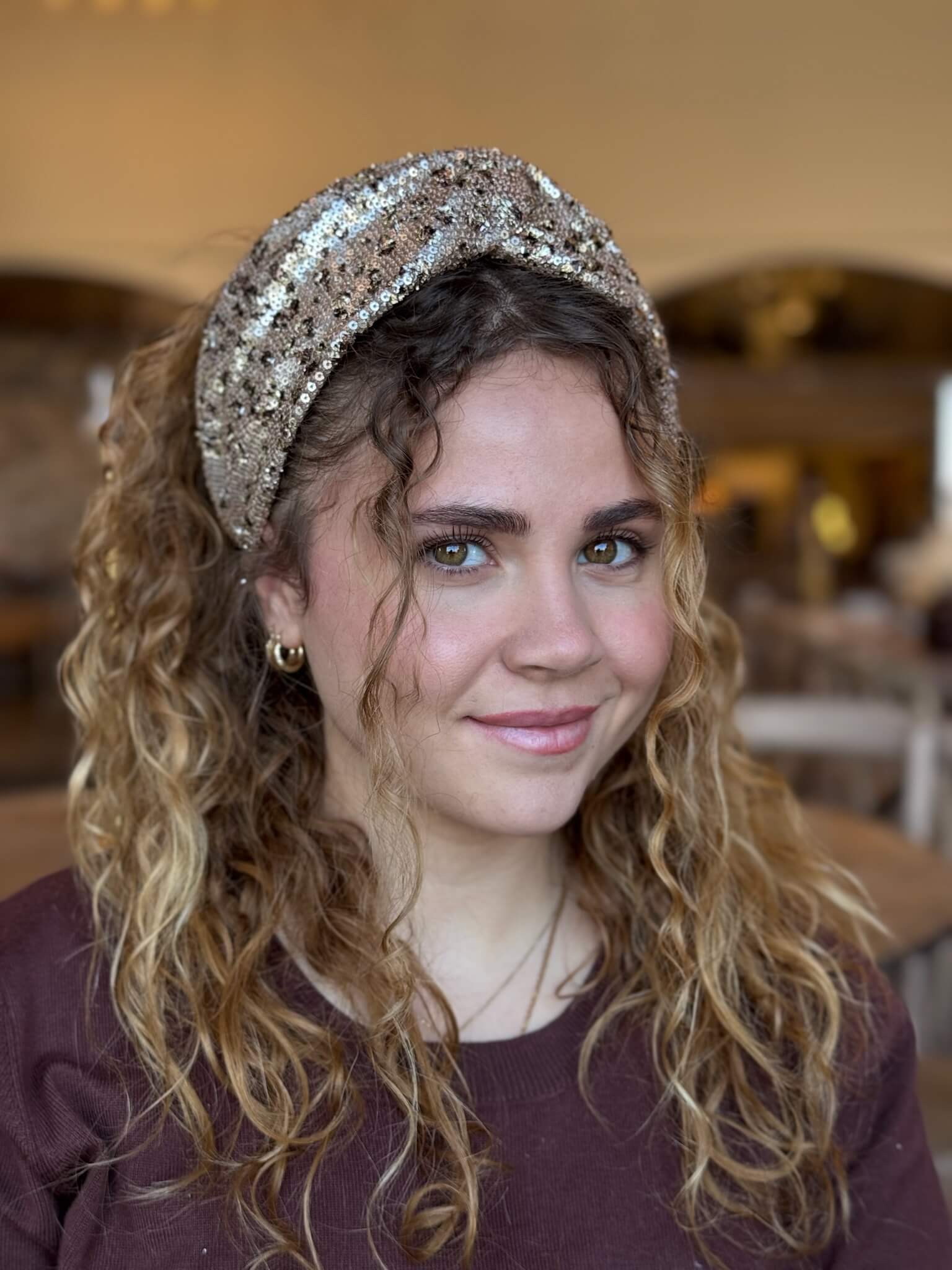 טורבן פייטים זהב מנומר קטן