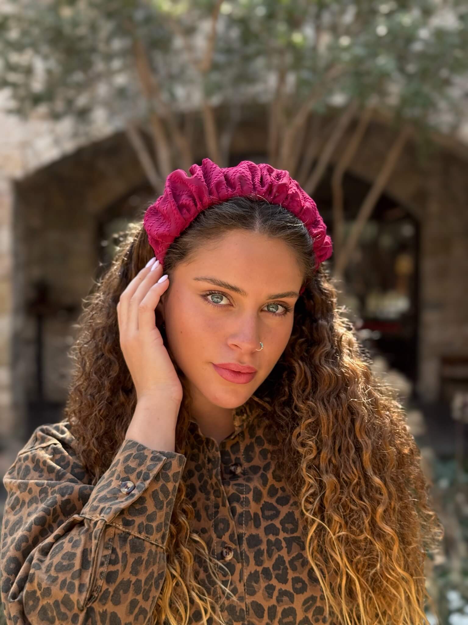 קשת לשיער שיפון מיוחד דובדבן צורות