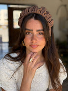 קשת לשיער שיפון מט מוקה חום