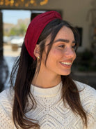 מיני טורבן בד מיני פליסה בורדו קלאסי