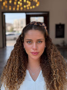 קשת לשיער שיפון מנומר חום קלאסי