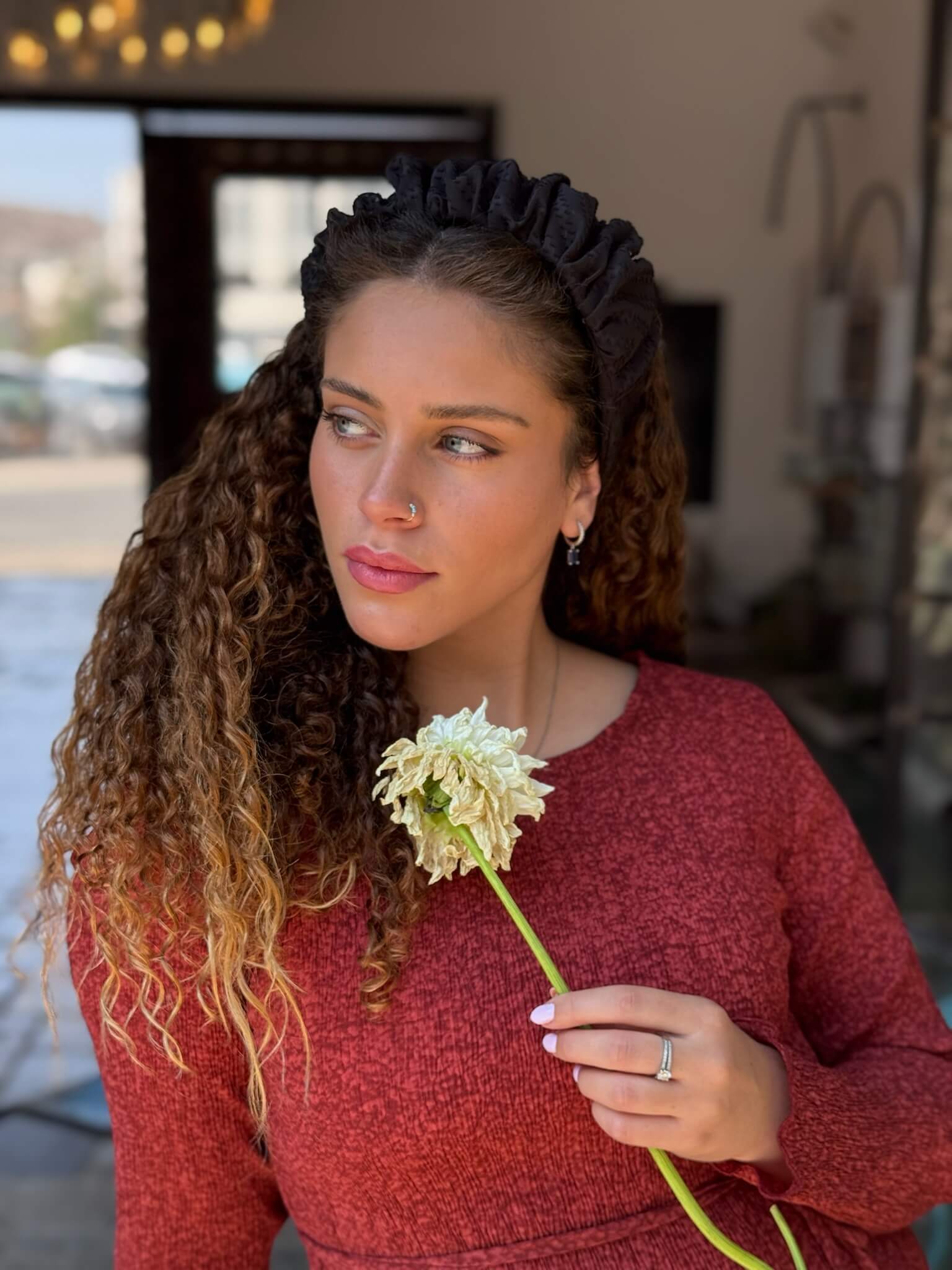 קשת לשיער שיפון מיוחד שחור חלק צורות