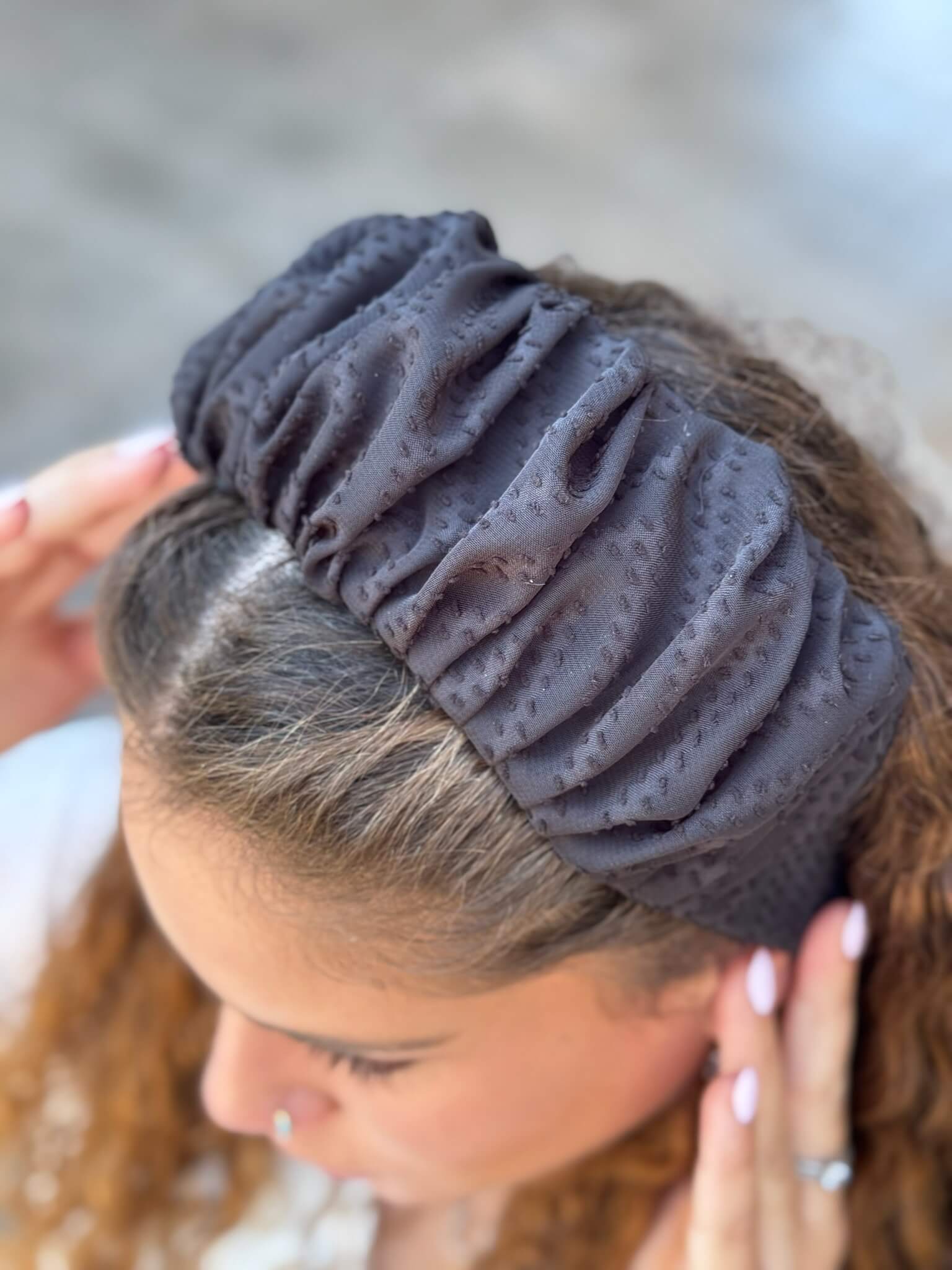 קשת לשיער שיפון מיוחד שחור חלק צורות