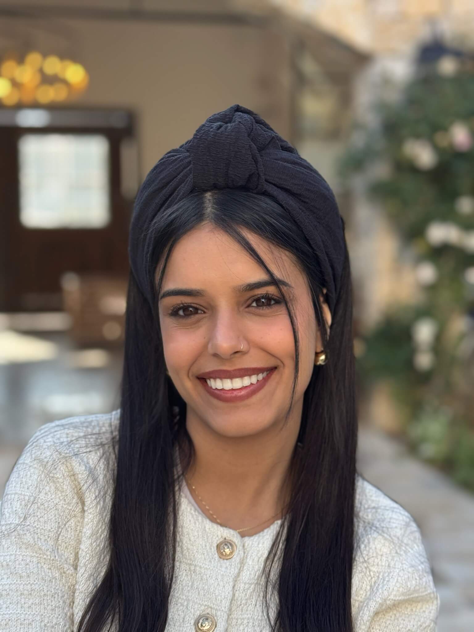 סרט קשירה לשיער שחור בועות