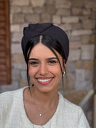 מטפחת ראש שיפון שחור חלק