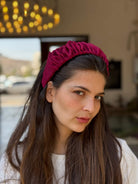 קשת לשיער שיפון מיוחד ורוד דובדבן חלק