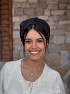 מטפחת ראש דמוי גינס שחור