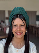 סרט קשירה לשיער ירוק בקבוק פליסה