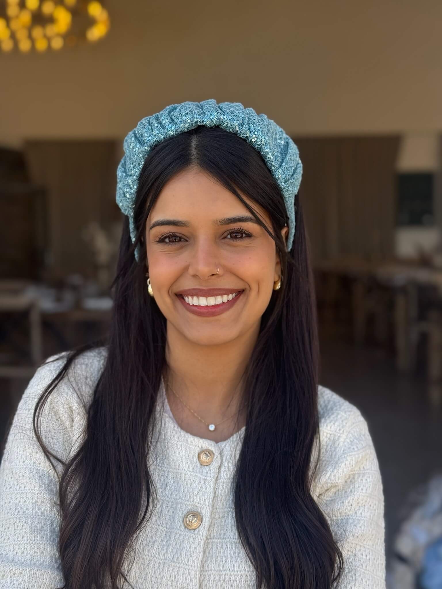קשת לשיער רשת פייט תכלת עדין