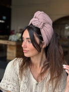 סרט קשירה לשיער מיני פליסה ורוד עתיק