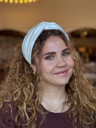סרט לשיער שיפון אוף ווייט מבריק מקומט