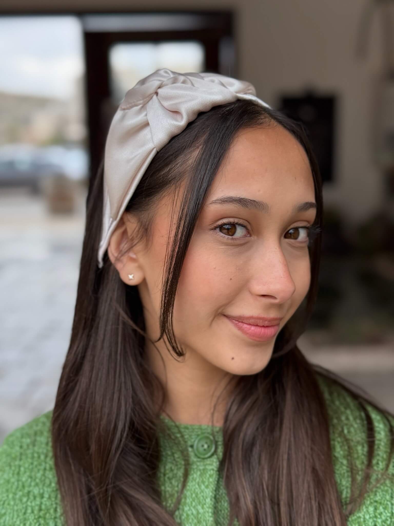 קשת לשיער שיפון מבריק  ניוד חלק