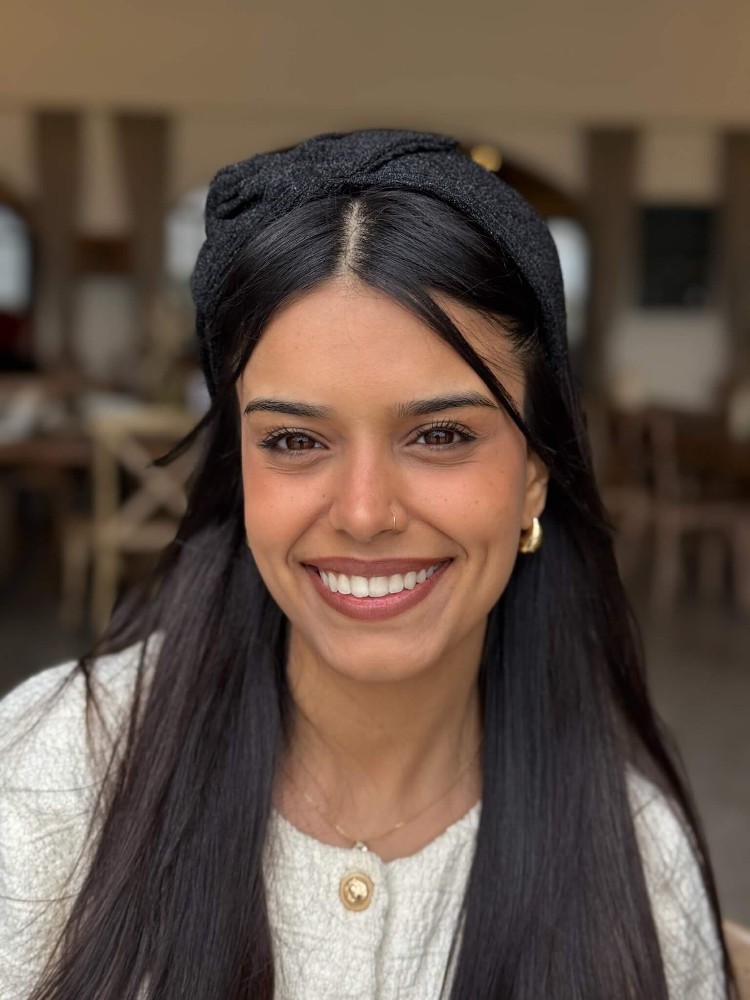 קשת לשיער שחור מיני פליסה מנצנץ