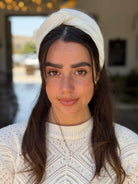 מיני טורבן בד מיני פליסה אוף ווייט