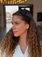 קשת לשיער שיפון שחור חלק מבריק מהמם