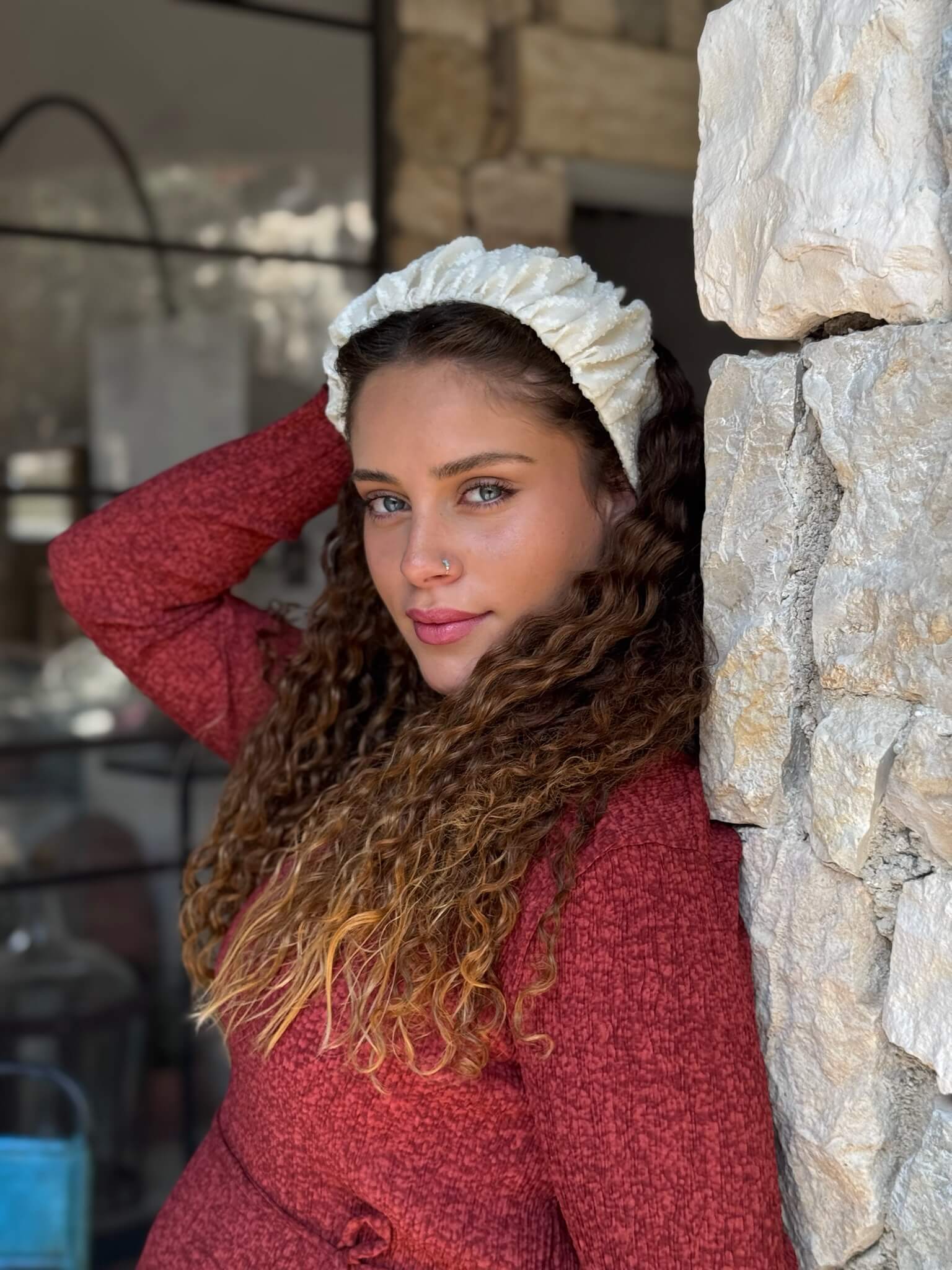 קשת לשיער שיפון מיוחד שמנת חלק