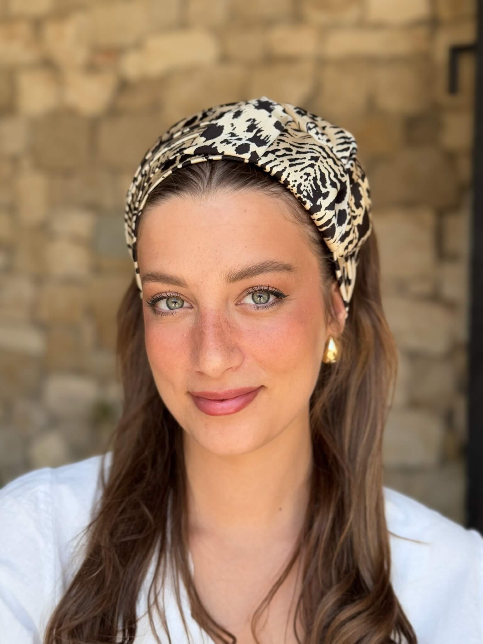 סרט לשיער שיפון מנומר על בסיס שמנת