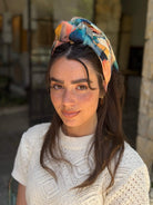 סרט קשירה לשיער בד דמוי פשתן אבסרקטי