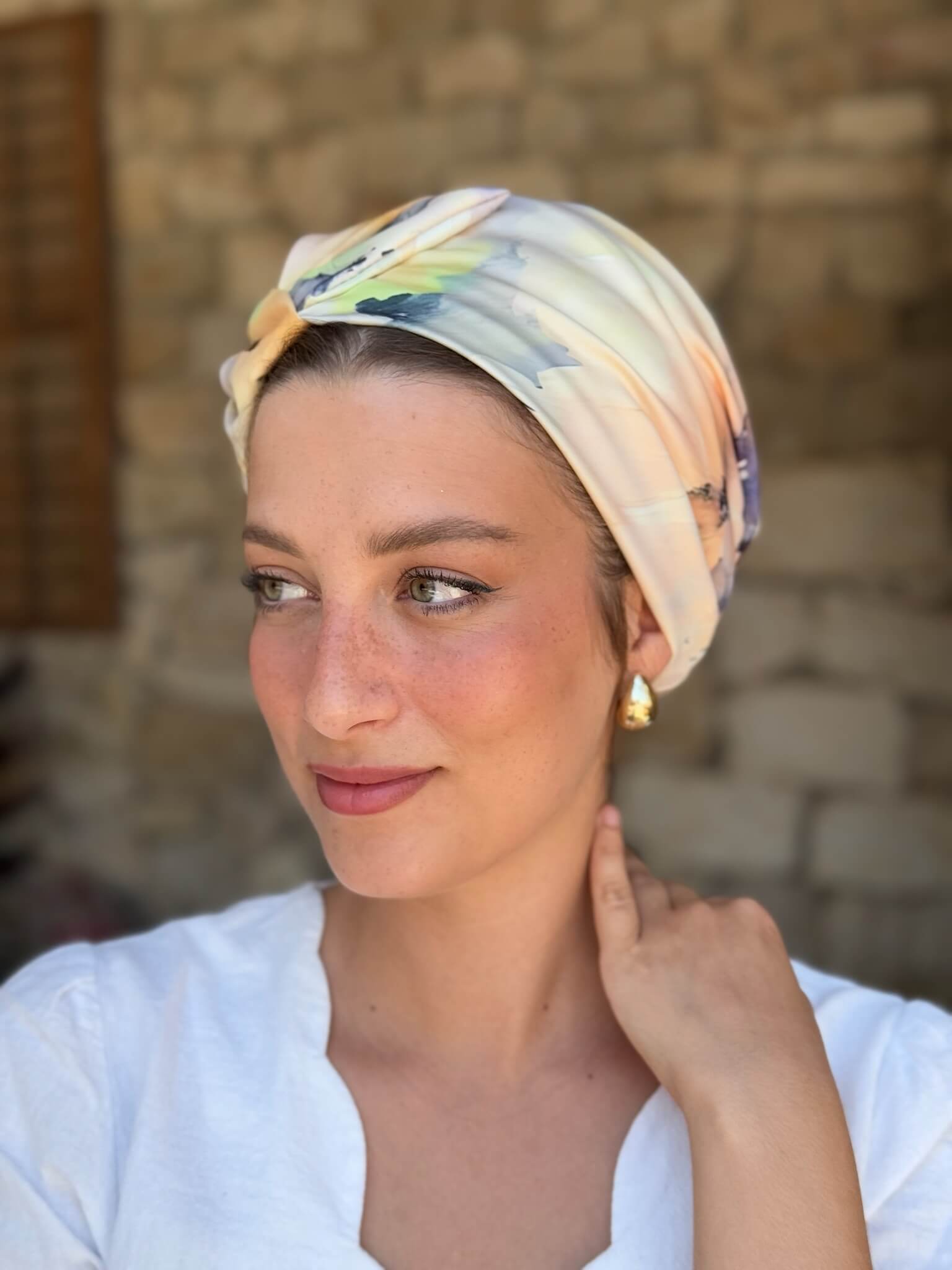 מטפחת ראש שיפון טיי דיי בהיר צבעוני משוגע