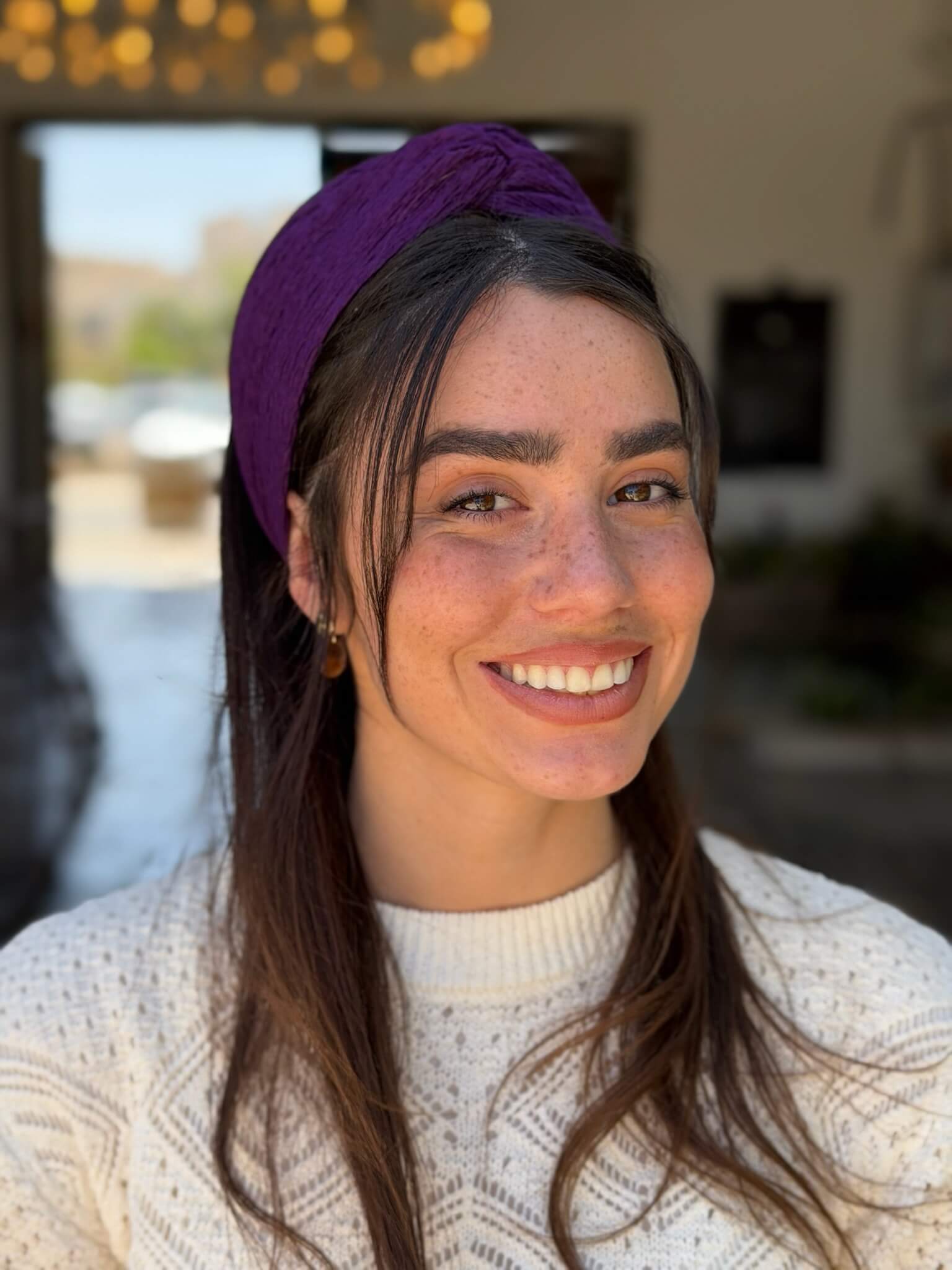 מיני טורבן בד מיני פליסה סגול חציל