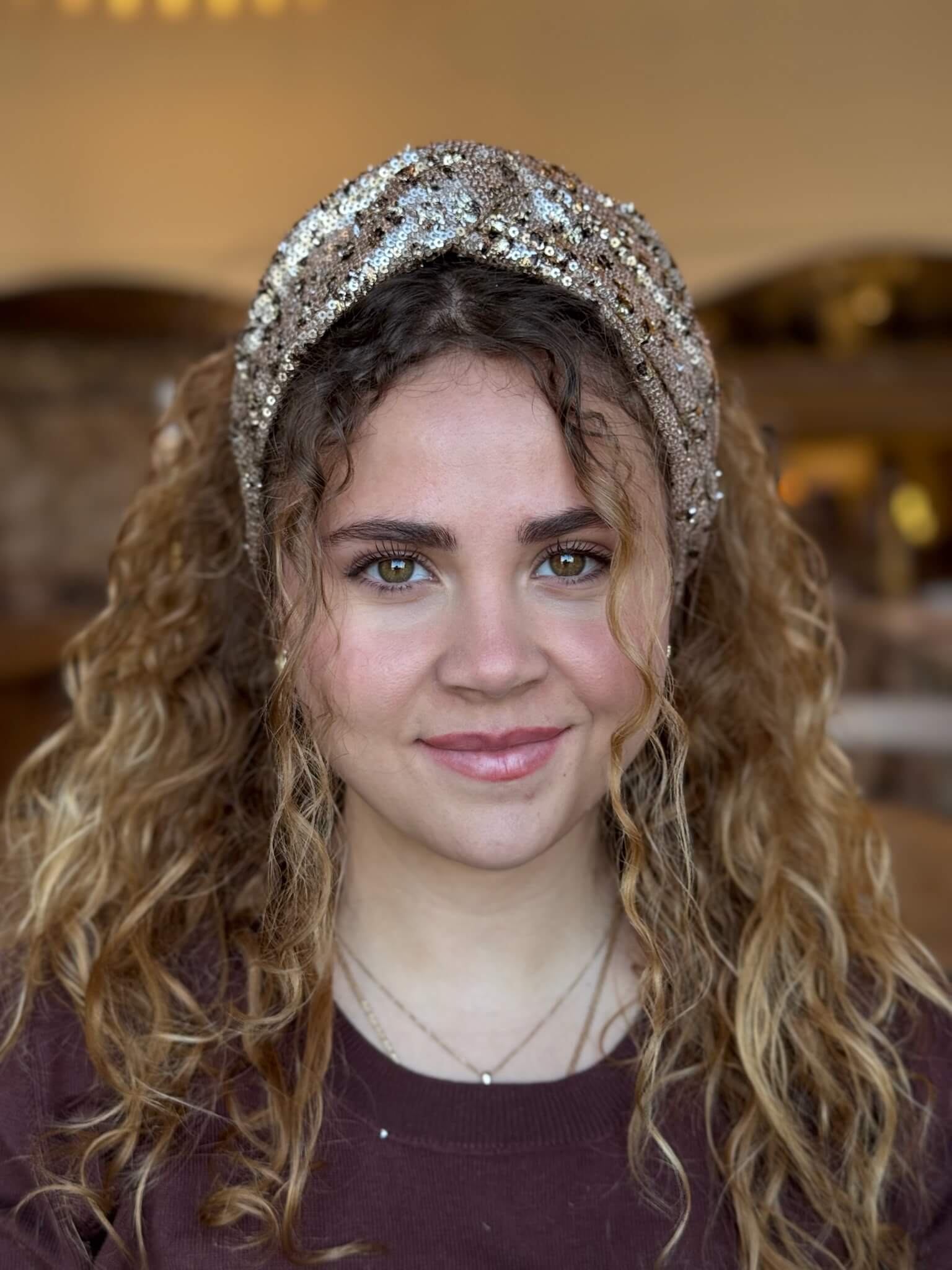 טורבן פייטים זהב מנומר קטן
