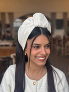 סרט קשירה לשיער רקמה ווינטאג דקה שמנת
