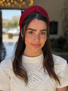 מיני טורבן בד מיני פליסה בורדו קלאסי