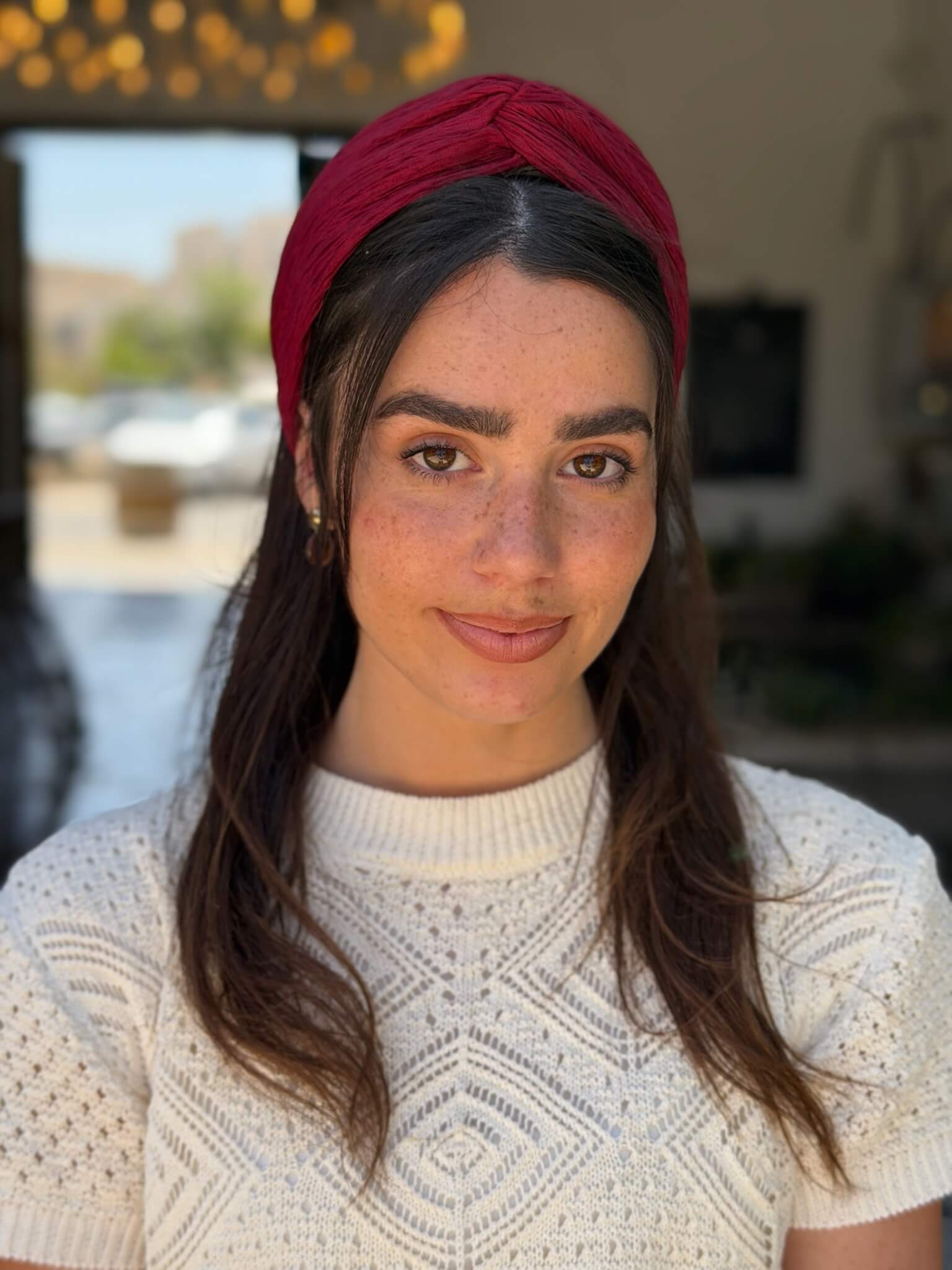 מיני טורבן בד מיני פליסה בורדו קלאסי