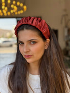 קשת לשיער שיפון חמרה פרחוני צבע על צבע