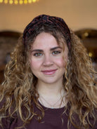 סרט לשיער שיפון מנומר שחור וחום שוקולד