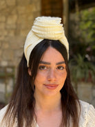 סרט קשירה לשיער בד בועות שמנת