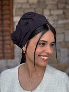 מטפחת ראש שיפון שחור חלק
