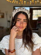 קשת לשיער סאטן בז גולד חלק מבריק