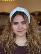 סרט לשיער שיפון אוף ווייט מבריק מקומט