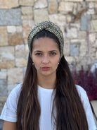 טורבן פייטים חום מוזהב