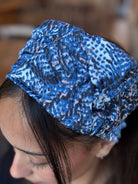 סרט לשיער שיפון כחול אוף ווייט וורוד סלמון עדין משולב