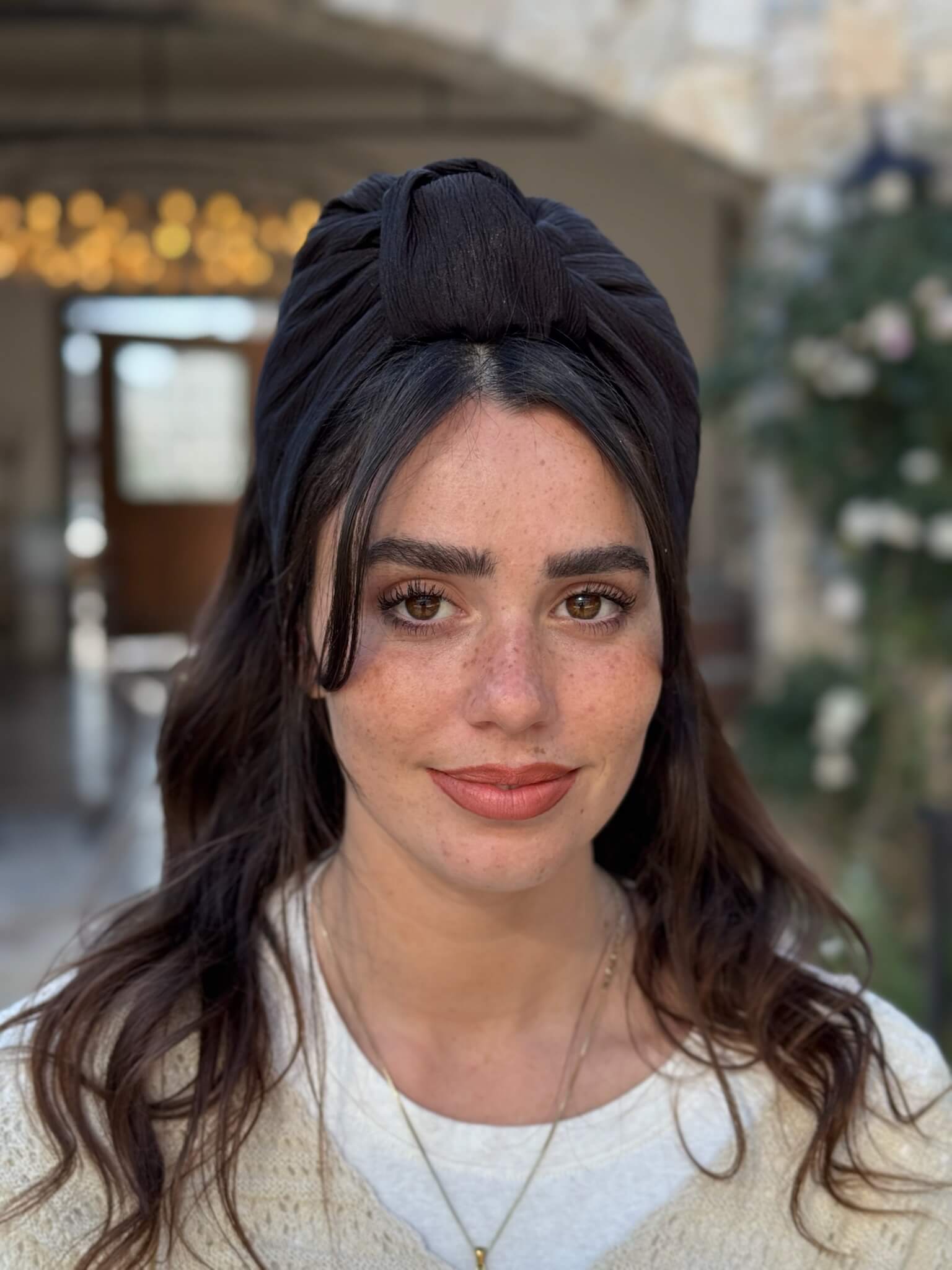 סרט קשירה לשיער מיני פליסה שחור