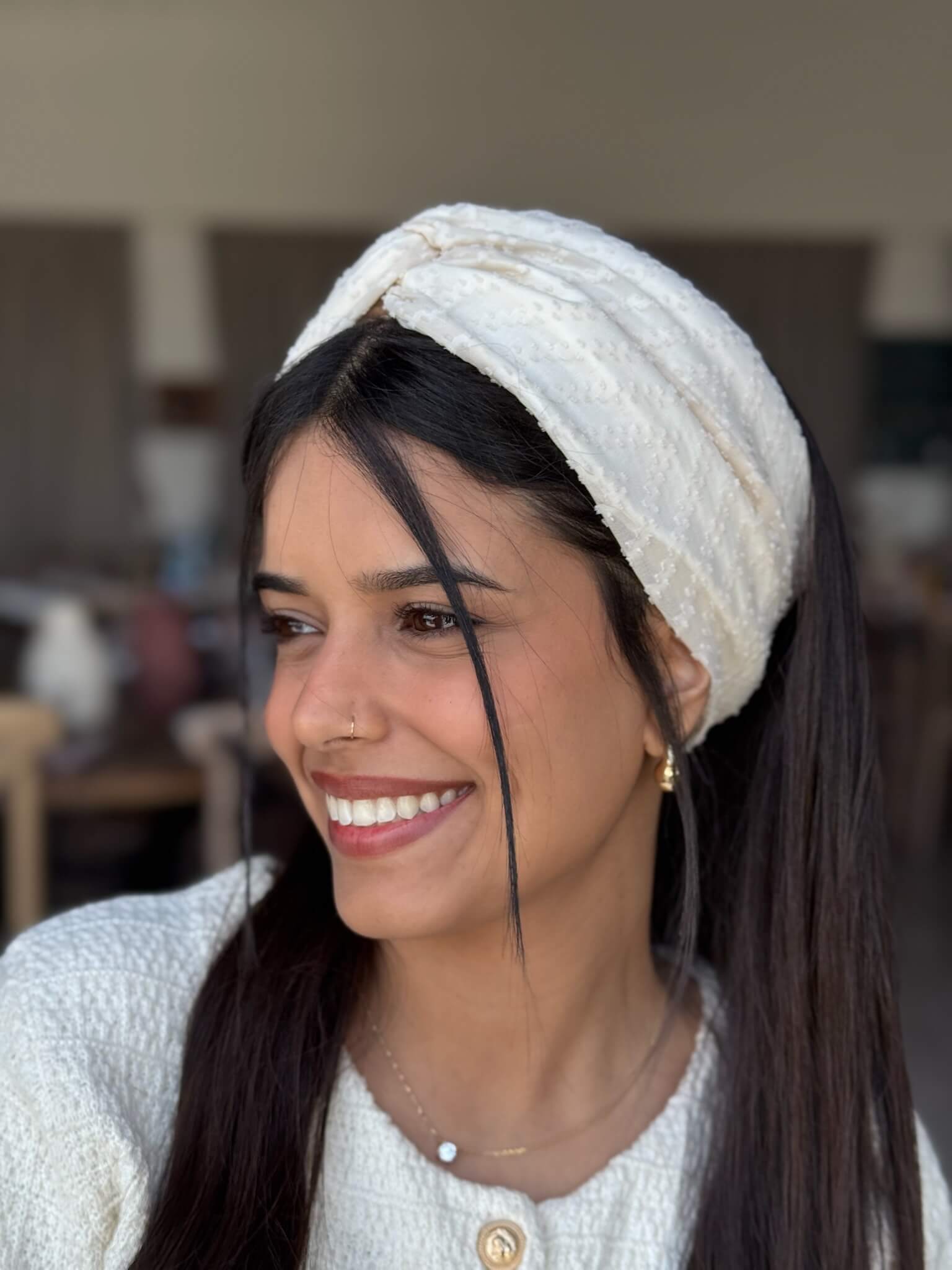 מיני טורבן שיפון שמנת צורות