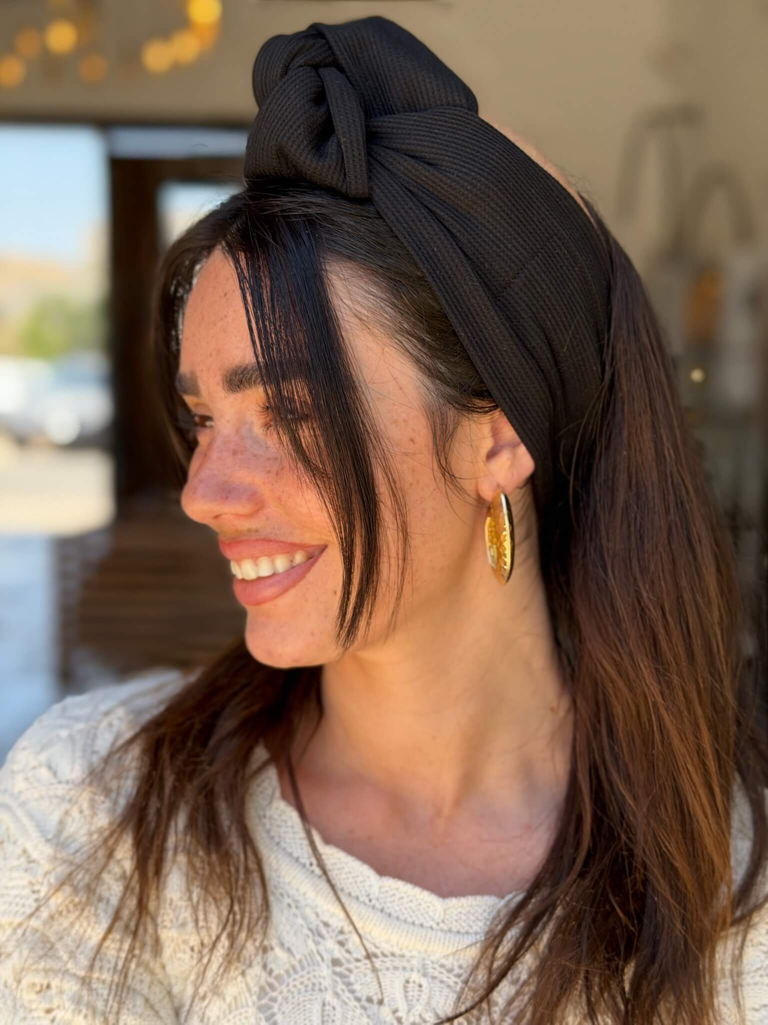 סרט קשירה לשיער שחור חלק פיקה