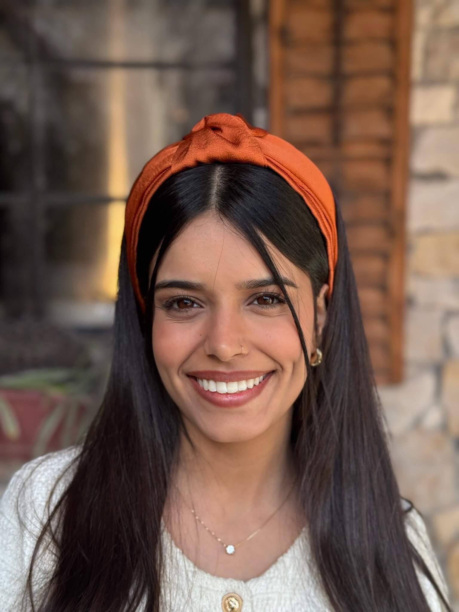 קשת לשיער שיפון חמרה מבריק
