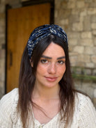 מיני טורבן שיפון נייבי פירחוני
