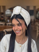 סרט קשירה לשיער רקמה ווינטאג דקה שמנת