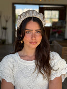 קשת לשיער סאטן בז גולד חלק מבריק